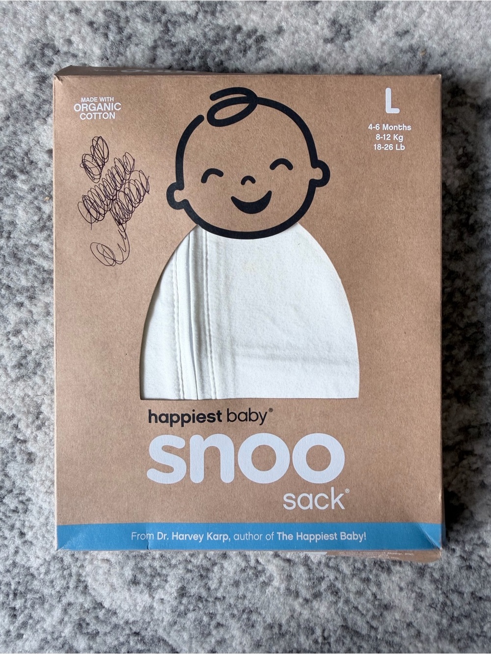 happiest baby Snoo Sack Baby Sleep Bag - White (L)
